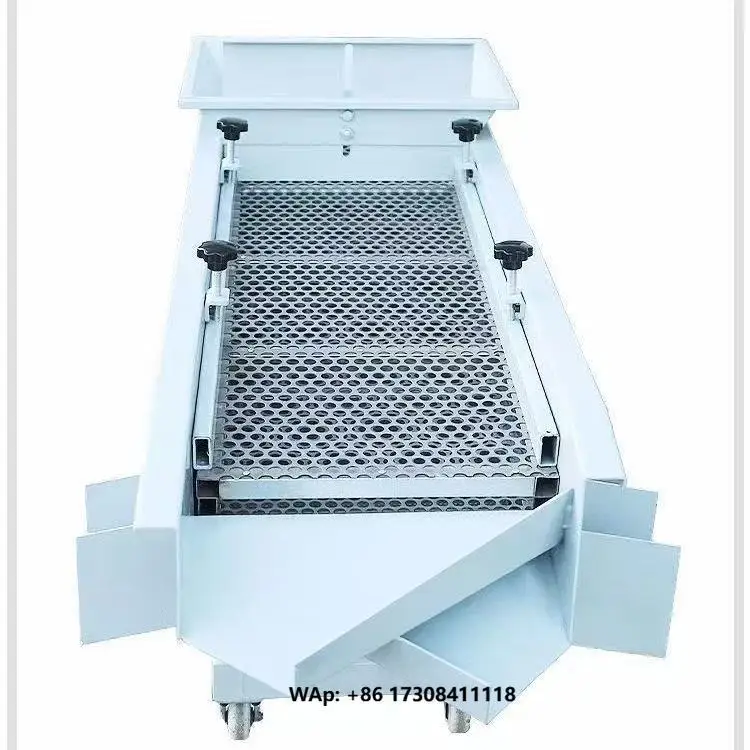 Linear Type 3 Outlets Small Electric Industrial Screening Machine Stainless Steel Grain Cleaning Grading for Coffee Beans