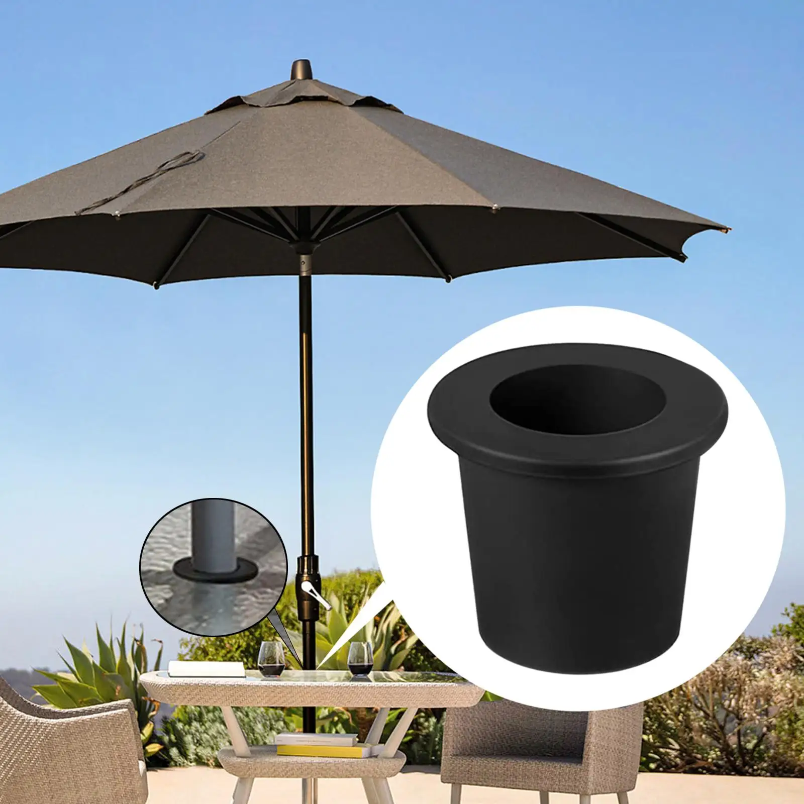 Umbrella Hole Ring Silicone 1.5inch Umbrella Cone Wedge Umbrella Hole Plug Umbrella Stabilizer for Lawn Patio Deck Beach Garden