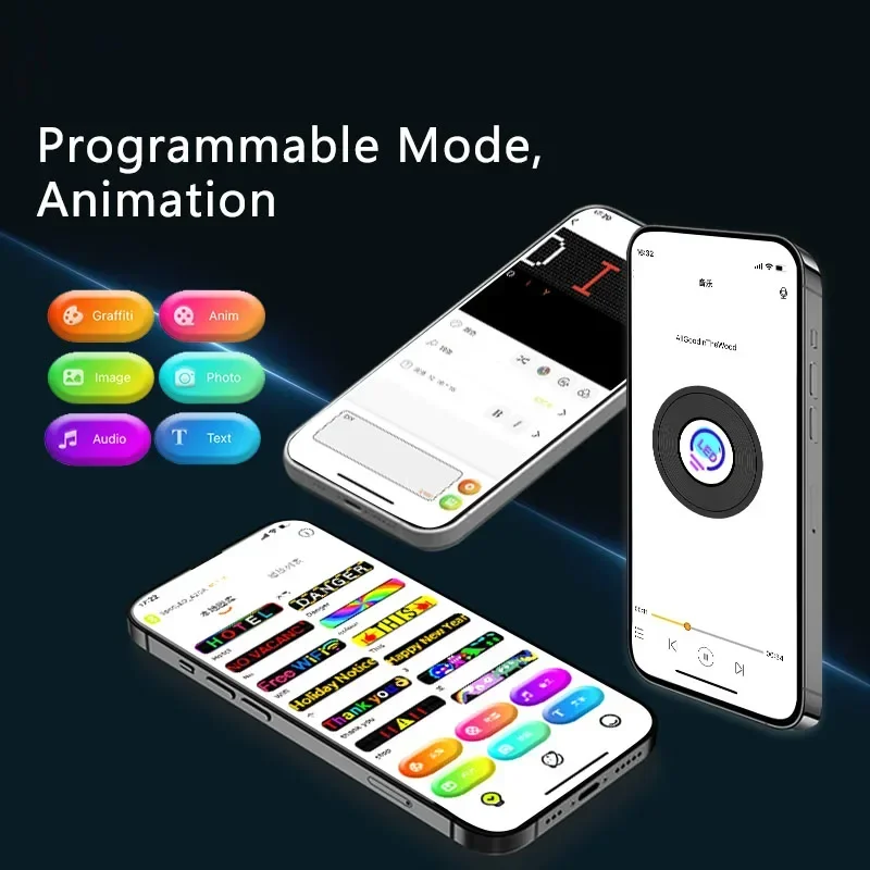 Scrolling Huge Bright Advertising Flexible LED Store Sign App Control Custom Text Pattern Animation Programmable LED Display