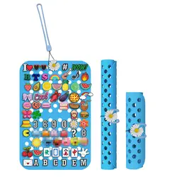 Portable Silicone Shoe Charms Roll Bag Flexible Durable Shoe Decoration Charm Organizer Hanging Display Shoe Charms Storage