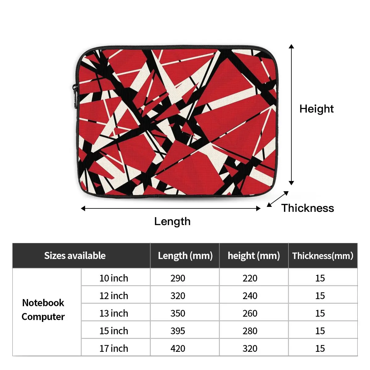 EVH Authentic Stripes Design Notebook Laptop Bag Case Pouch For Macbook Air Pro Tablet Shockproof Case Bag