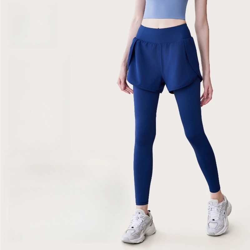 2-in-1 legging hoog getailleerde naadloze zak yogabroek 4D mode gym training buit lift workout elastische panty voor dames