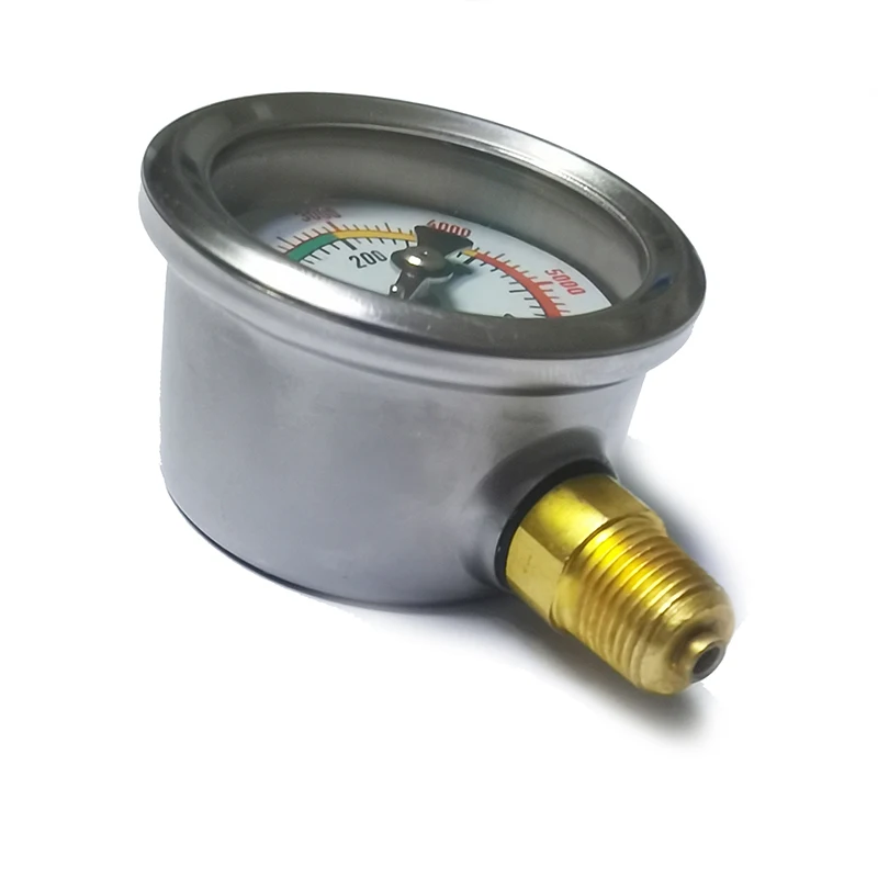 HPA Air Vertical Manometer Guage 1/8npt 46mm For Fill Station Double-Range 400bar/6000psi High Pressure