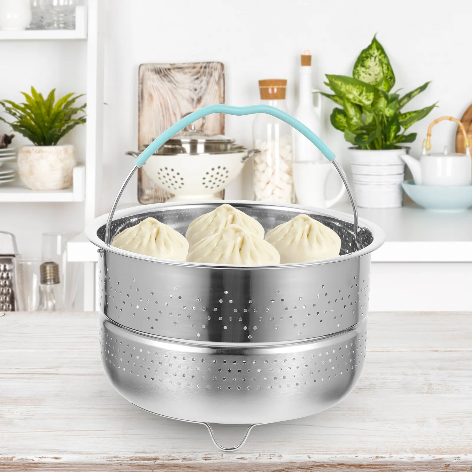 

304 Stainless Steel Steamer Basket Premium Rice Cooker Steaming Basket for Dumplings Steamed Buns Healthy Vegetable Steamer