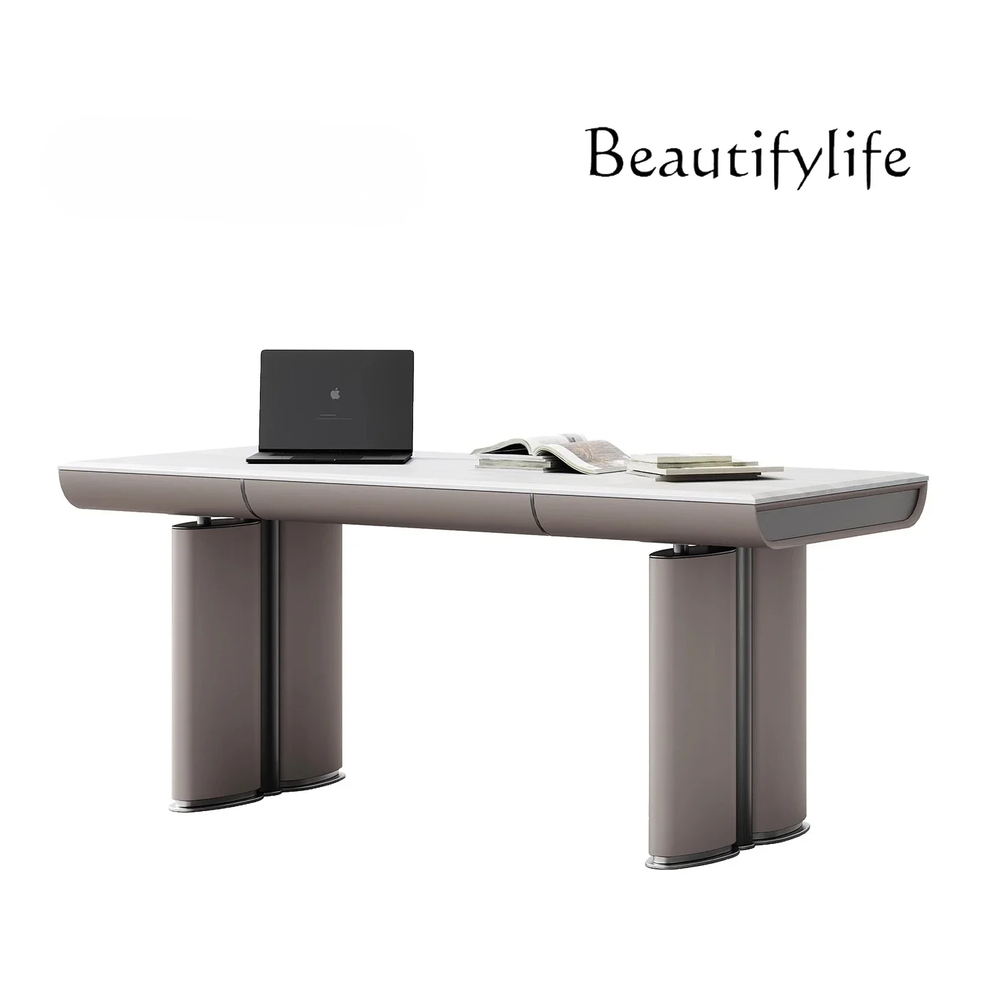 BJ Italian Light Luxury Desk, Living Room Home Computer Table, Customizable Kari Ice Jade Marble Desk