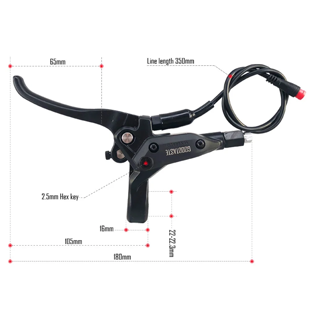 Mountain Bike Left/Right Brake Lever Goodtaste GT03 Power-Off Oil 2pin E-Bike Brake Handle Waterproof Connector MTB Cycling Part