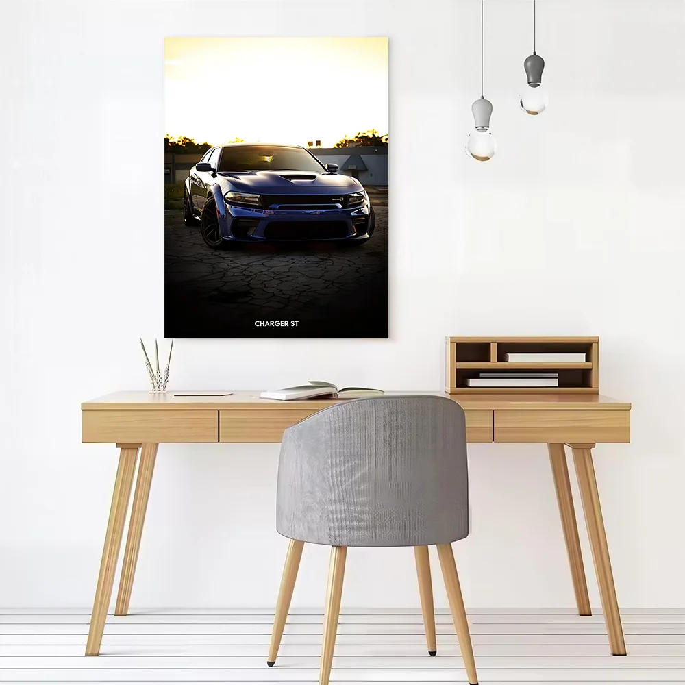 Sports Car Charger ST Canvas Poster Customizable Printed Canvas Painting Wall Art for Fans Bedroom Decoration Living Room Home