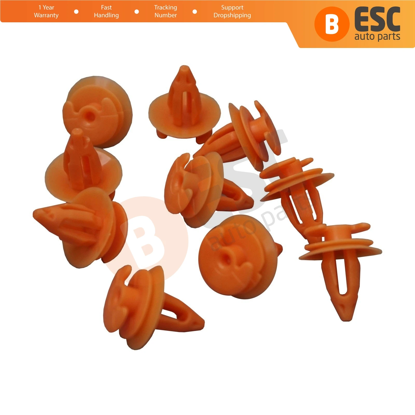 ESC ECF5030 10 Pieces Door Trim Panel Retainer Orange Color for BMW and Ford : 51411973500