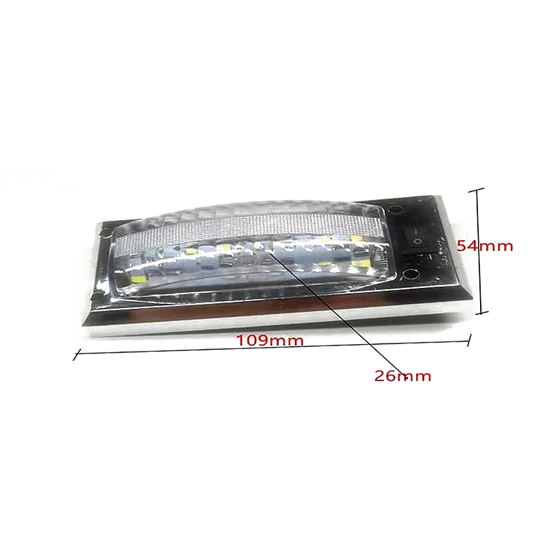 

1PC LED 12V-24V Panel Light Car Interior Reading Lamp High Brightness Cabin Lights Van Truck RV Boat Camper Lights Switch On Off