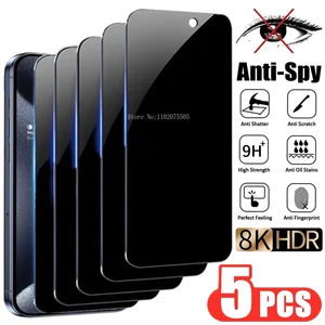 Protecteur d’écran 5PCS Privacy Verre trempé pour Samsung A15 A55 5G A35 A53 A54 A34 A52 A52S A51 Film tempéré Privacy A14 A13 12 meilleures ventes pour un écran LG X6 - No 7