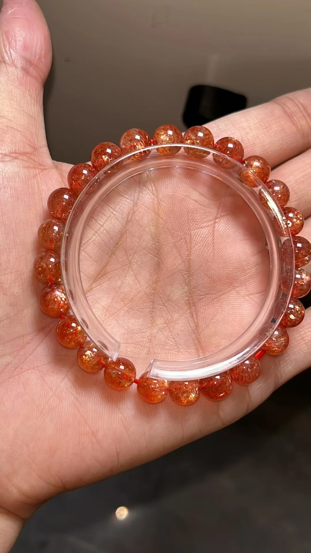 

Натуральный браслет Arusha Orange Strawberry Quartz Sunstone 7,8 мм, прозрачные круглые бусины с кристаллами для женщин и мужчин AAAAAA