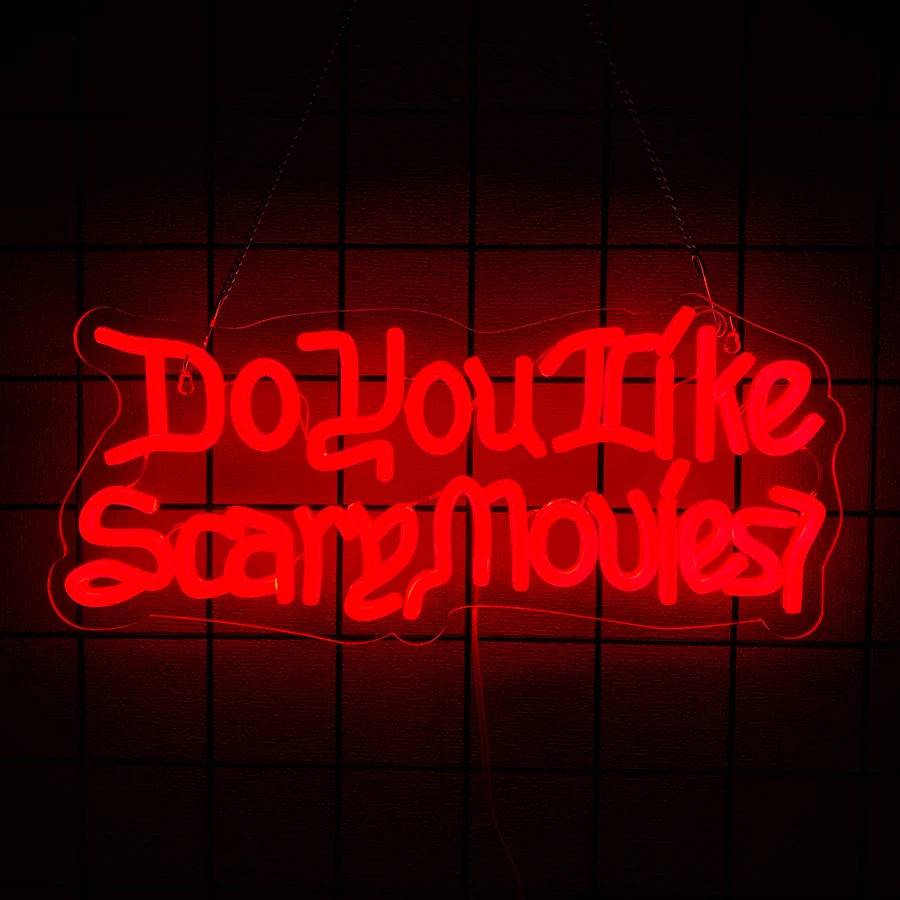 

Do You Like Scary Movies Neon Sign For Wall Decor, Party Decor, Horror Room, Gothic Font Halloween Decoration