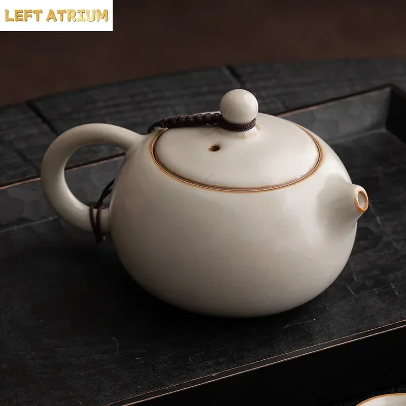 170ML Ceramic Xishi Ru Kiln Teapot Traditional Crackle Process Tea Pot Retro Traditional Chinese Drinkware