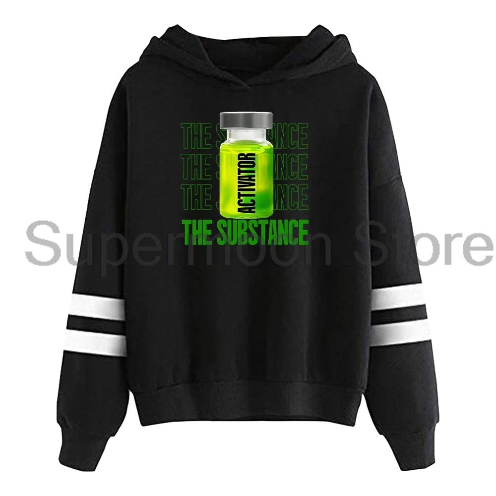 The Substance 2024 Horror Movie Hoodie Pocketless Parallel Bars Sleeve Streetwear Women Men Hooded Sweatshirts