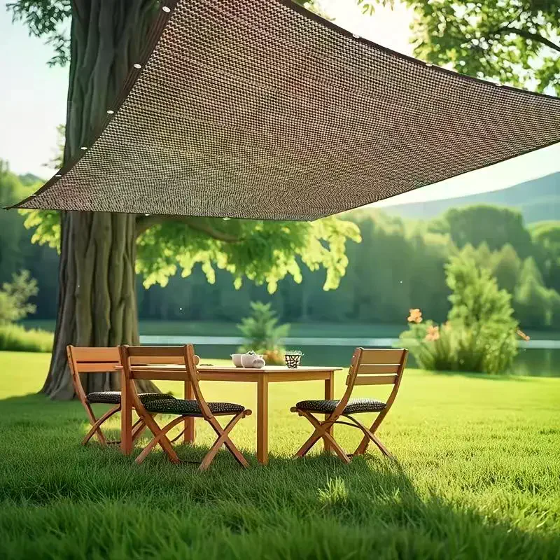 Sun Shade Net Coffee High Density UV Protection Breathable Tear-Resistant Sunblock Cloth For Patio Garden Backyard Pool Outdoor