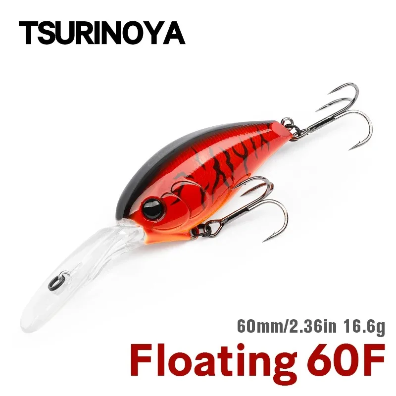 

TSURINOYA CHASER Floating Minnow Fishing Lure 60mm 16.6g Diving 0-3m Crank Wobblers Isca Artificial Bait Treble Hooks Tackle