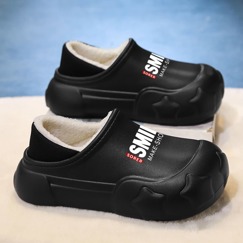 

Теплые зимние тапочки для мужчин и женщин, размер 45, нескользящая домашняя обувь для дома и улицы, удобная хлопковая домашняя обувь