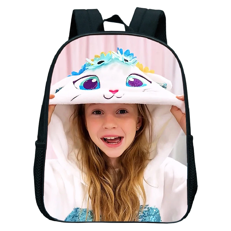 12 Inch Like Nastya Print Backpack Kids School Bags Boys Girls Softback Kindergarten Bag Cute Girl Pattern Toddler Mini Bookbag