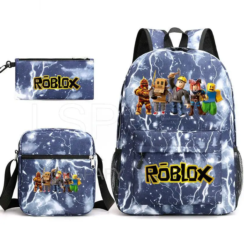 طقم حقيبة ظهر ROBLOX كورية عصرية للأولاد والبنات مكونة من 3 قطع #3