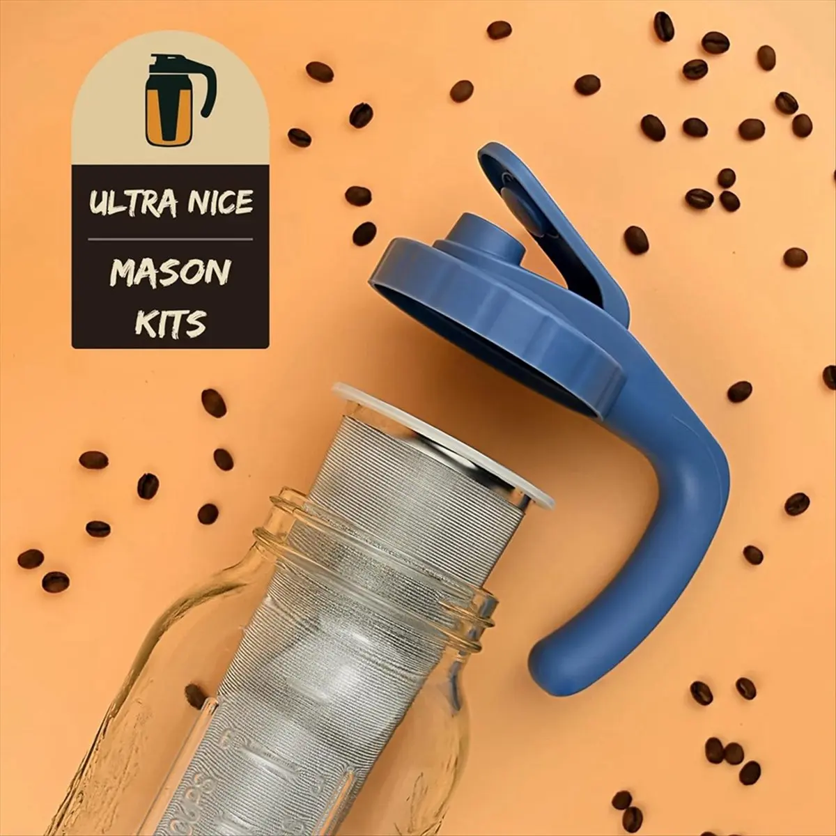 AB09 Premium Stainless Steel Jar Ice Coffee Maker Ice Tea Infuser Thick Mesh Coffee Filter Strainer