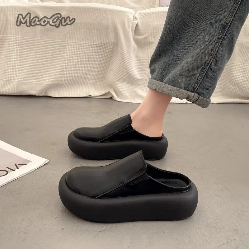 Women's Platform Slip on Mule Shoes Closed Toe Flat Thick Sole Casual Slide Sandals House Slippers for Women Pantuflas Mujer