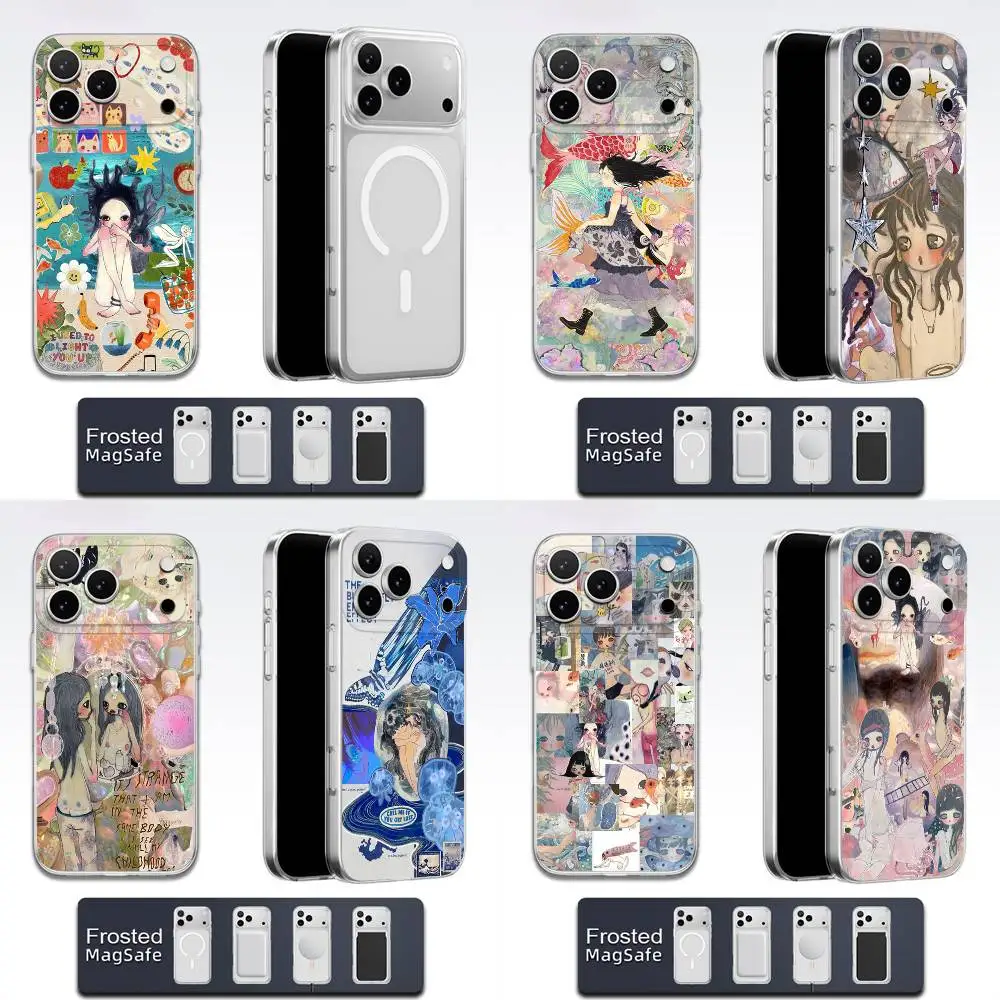 

Japan A-Aya Takano Art Phone Case For iPhone 17,16,15,14,13,12,11,Pro,Max,Plus,E,Air,Mini Magsafe Transparent