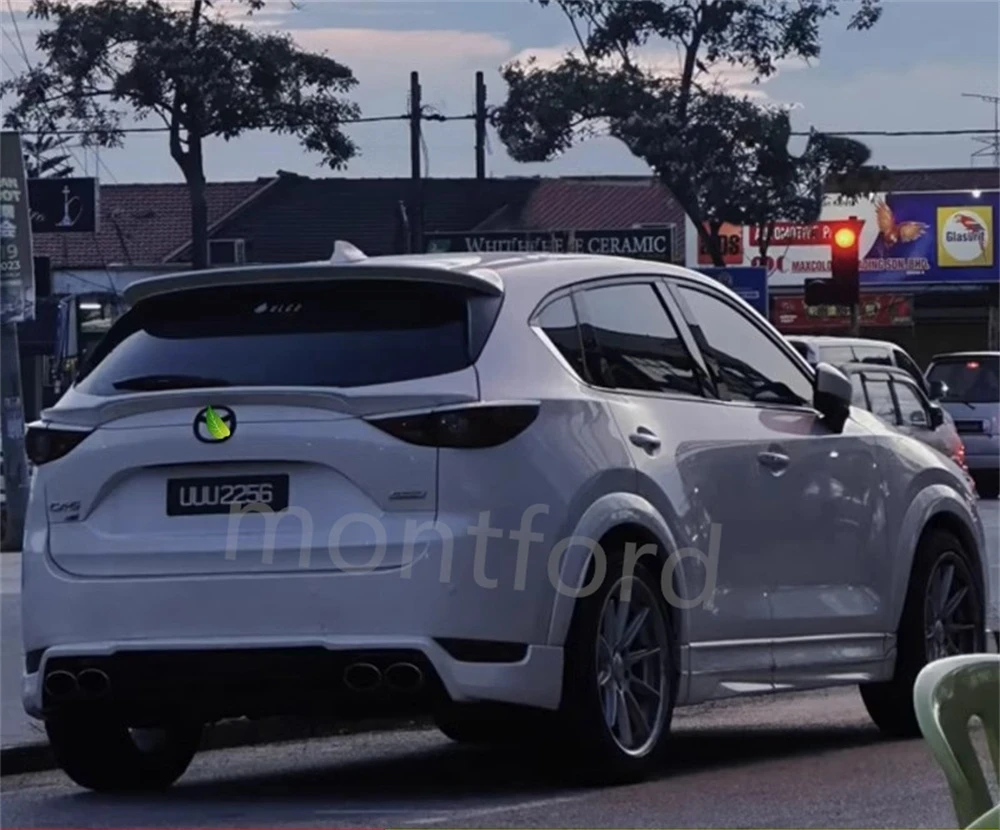 For Mazda CX-5 CX5 2018 2019 2020 2021 2023 Rear Middle Spoiler Wing Carbon Fiber Trunk Lip Wing Black White Spoiler Car Styling view 4