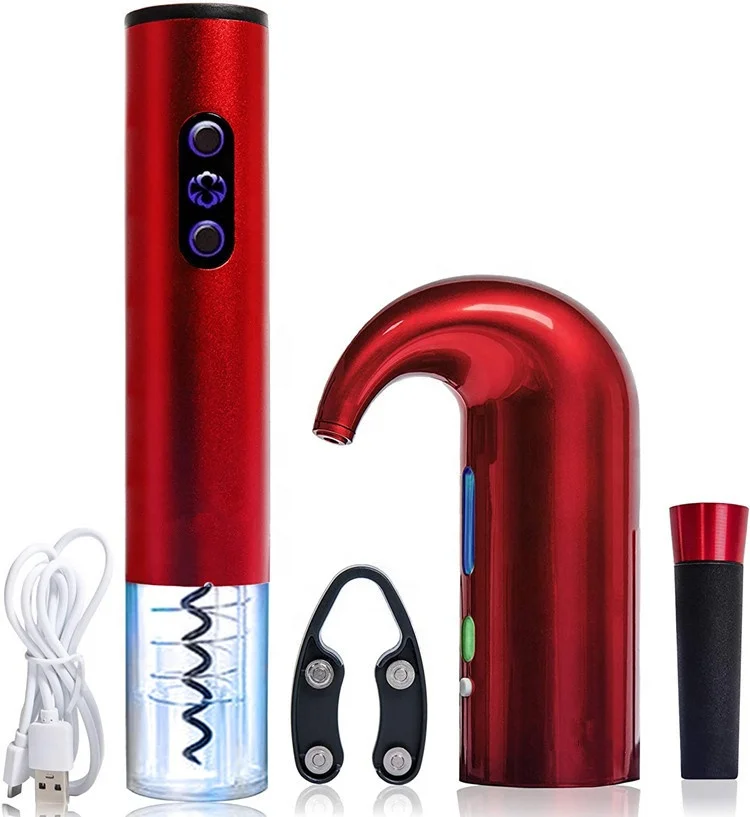 

Smart Rechargeable USB Charging Patent Electric One Touch Wine Aerator Decanter With Home