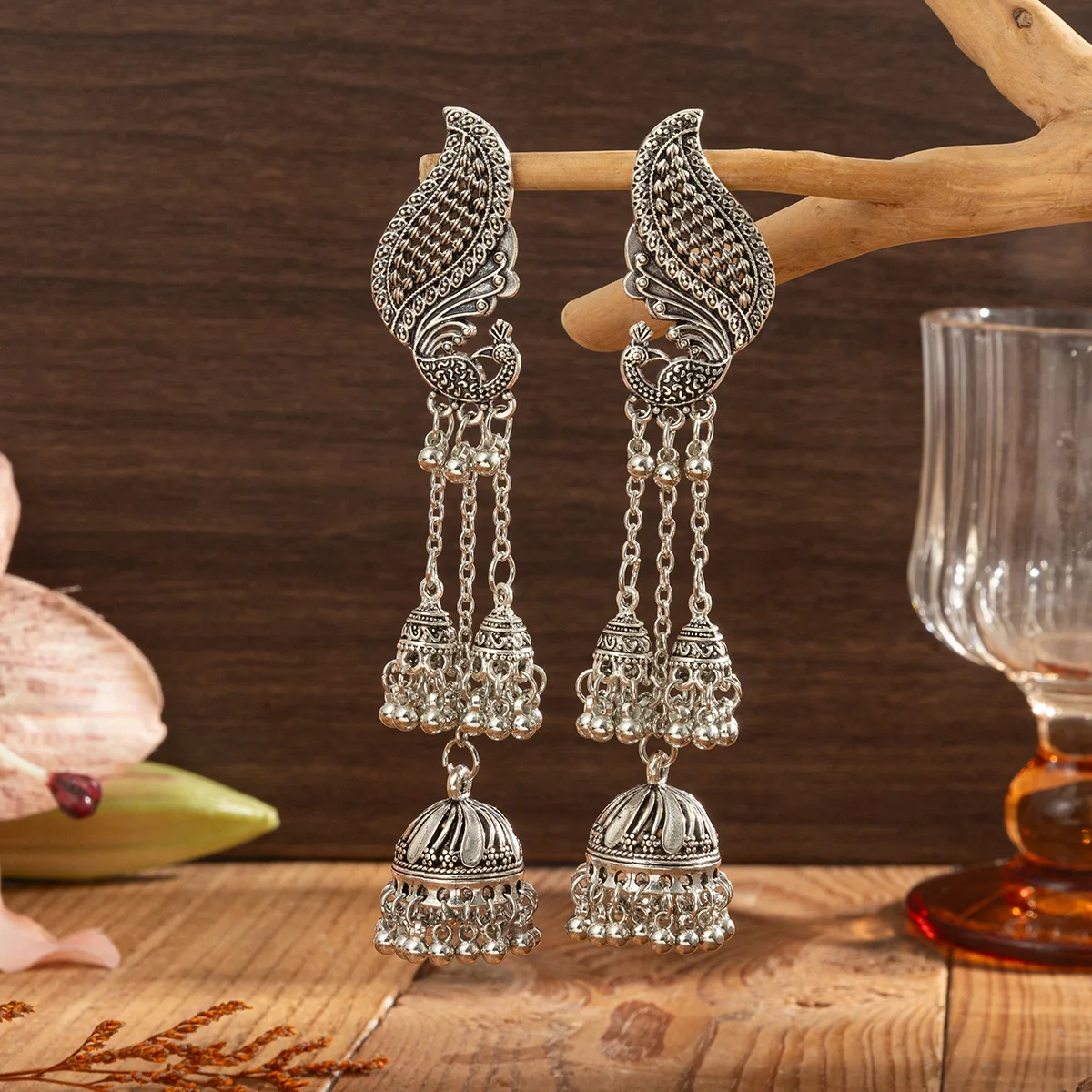 Retro Ethnic Style Hollow Phoenix Tassel Drop Earrings For Women Fashion Alloy Ears Accessories Jewelry Gift Festival Party Wear
