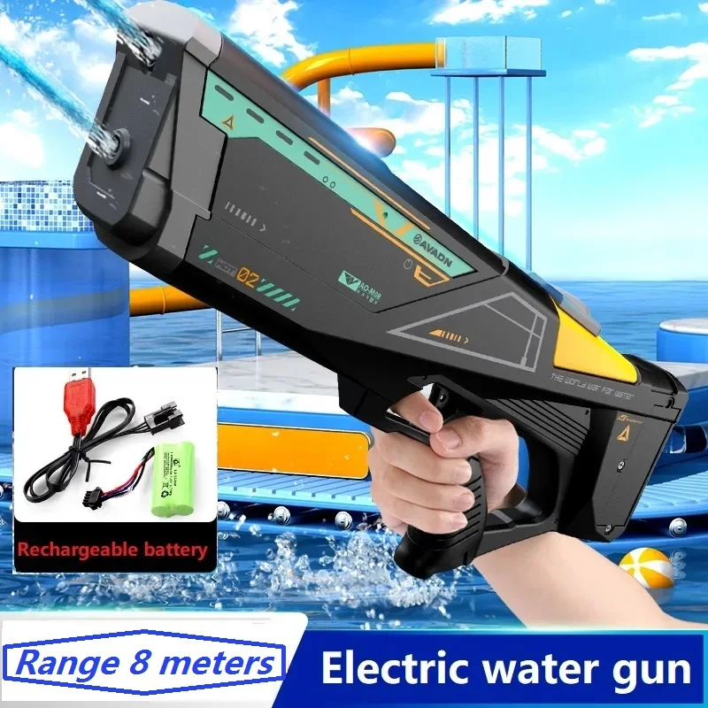 

2024 Full Electric Automatic Water Storage Gun Portable Children Summer Beach Outdoor Fight Fantasy Toys for Boys Kids Game