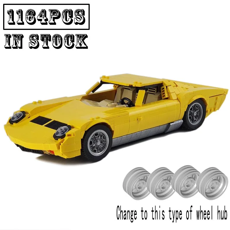 

New MOC-132131 1177PCS Miura P400 SV Supercar Racing Car Vehicle Sport Model Building Blocks Kid Educational Toy Birthdays Gift