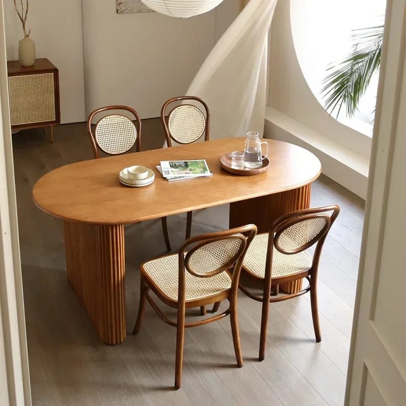 Wabi Stillwind solid wood dining table and chair combination household rectangular Japanese-style small