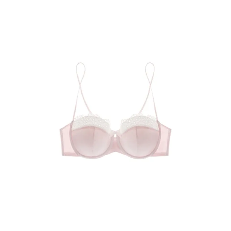 Damen-Dessous-Set aus reiner, sinnlicher Spitze, Sommer, dünnes Bralette, kleine Brüste, Push-Up, kein leeren Körbchen, schönes BH-Überzug-Set