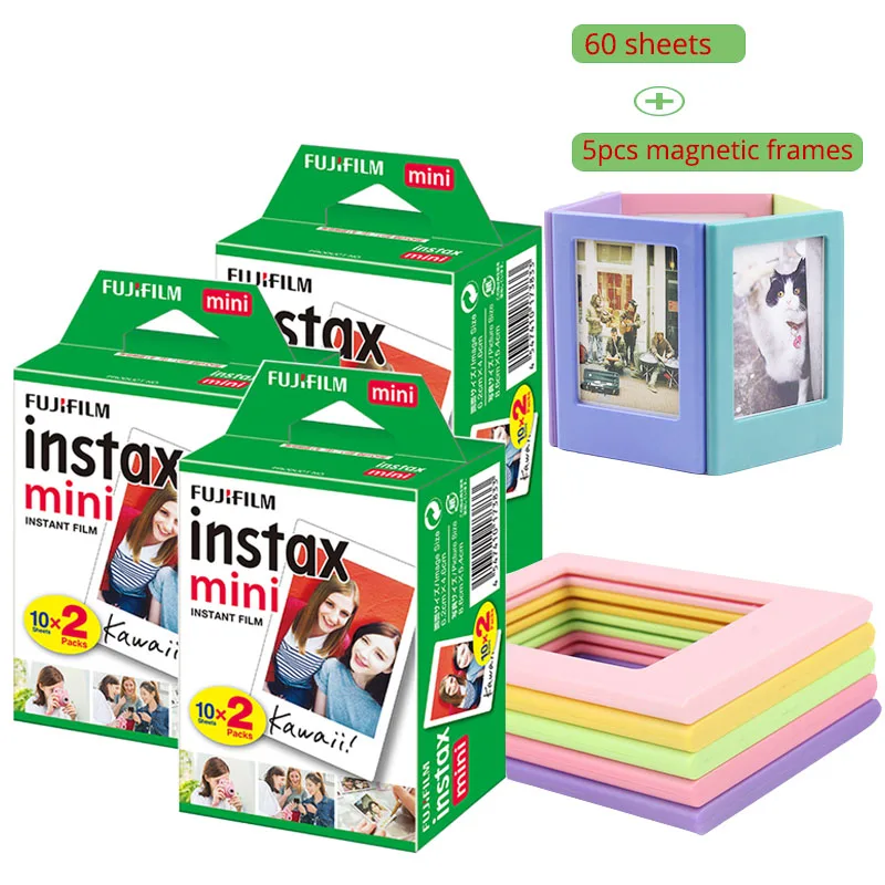 Fujifilm-Molduras para Instax Mini, Filme branco com 5 ímãs, 10 folhas, 20 folhas, 100 folhas, 12, 11, 8, 9, 7s, 70, 90, 25, liplay SP-1