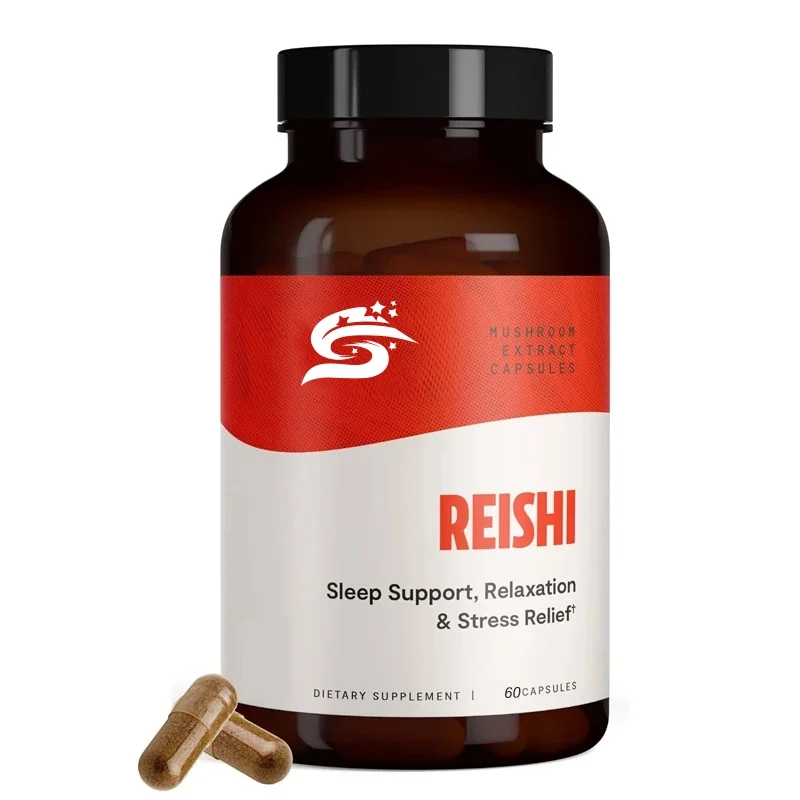 Organic Lingzhi Mushroom Capsule, 60 Capsules, Longevity Supplement, Concentrated Extract Of Whole Fruit Body And Spores