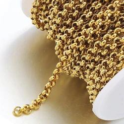 Catene in acciaio inossidabile da 1 metro 2,5/3/4 mm color oro rotondo a forma di O accessori per braccialetti per collane per componenti per la creazione di gioielli fai da te