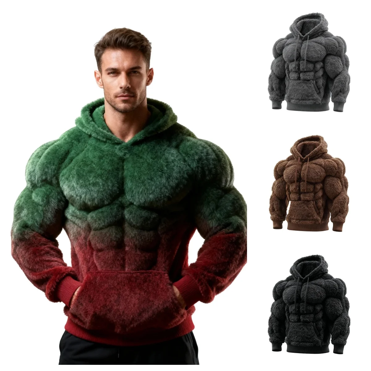 Sudadera con capucha de manga larga con estampado 3D para hombre, diseño navideño cálido y moderno, ropa deportiva informal de fibra de poliéster para primavera