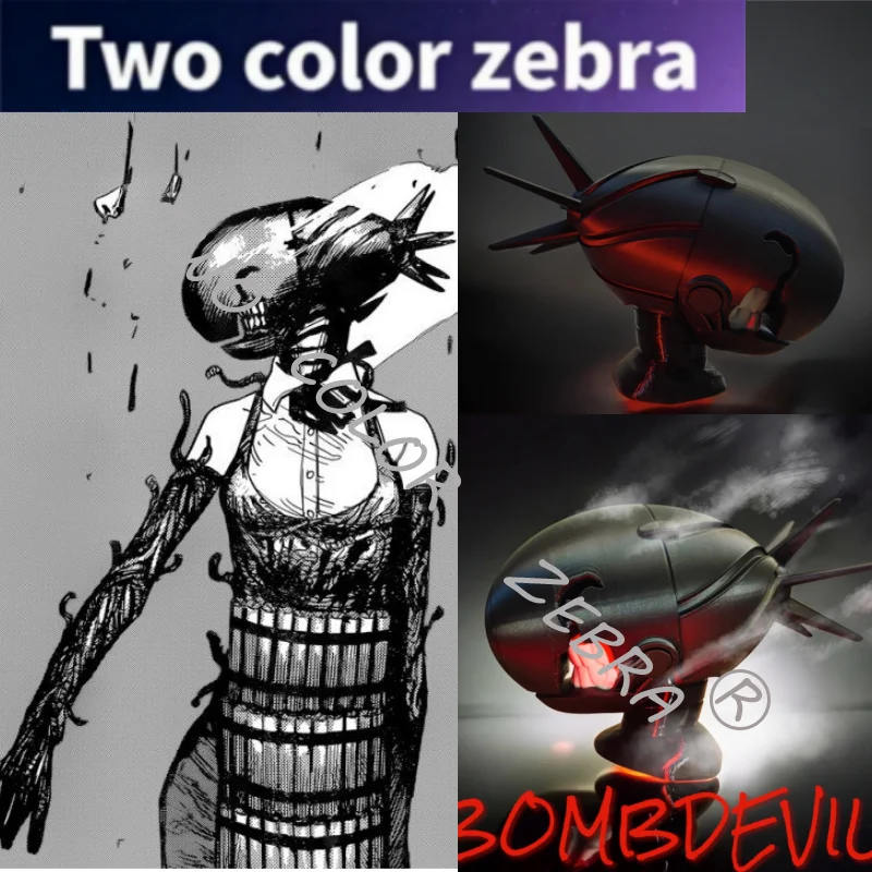 

Reze Devil Cosplay Props Black 3D-Printed Anime Cos Helmet with Teeth Details Cool Punk Accessories for Party Roleplay