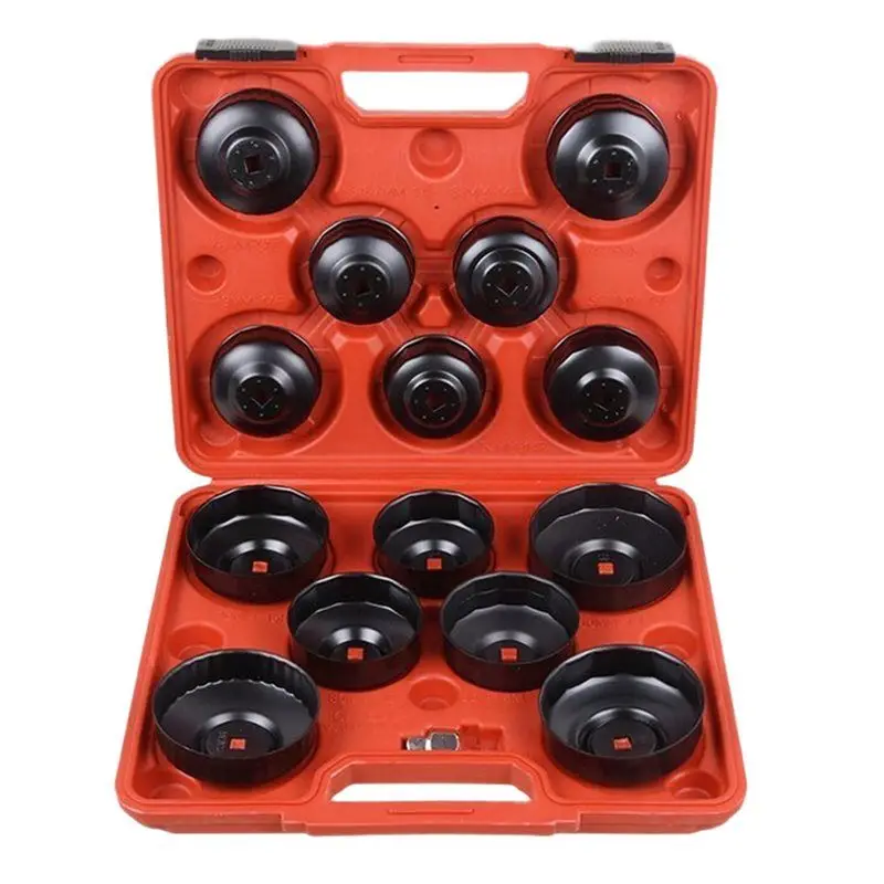 AEE2-16Pcs Oil Filter Wrench Set - Comprehensive Cup & Socket Removal Tool Kit For Efficient Car Maintenance