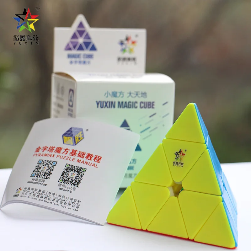 Yuxin Black Kirin Pyraminx المكعب السحري الهرم المكعب السحري للسرعة بدون ملصقات ألعاب مكعب احترافية للأطفال السحر الصغير