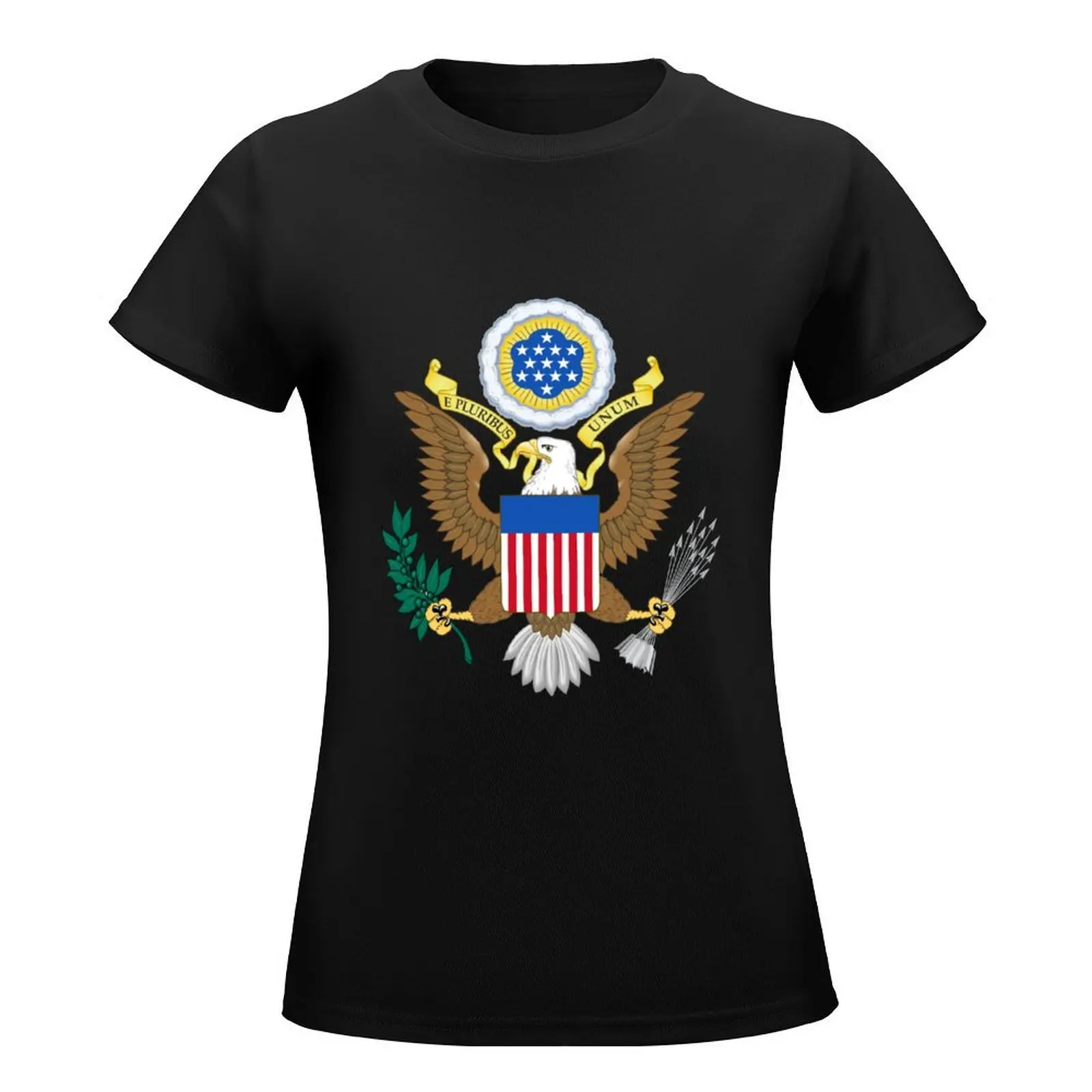 Greater coat of arms of the United States T-Shirt hippie clothes summer top summer tops t shirts for Womens image 2