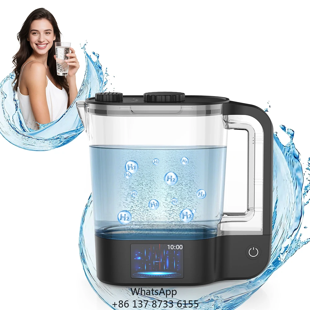 SPE PEM H2 Electrolyzer Hydrogen Water Kettle New Design Hydrogen Water Machine Generator Portable Hydrogen Water Pitcher 2L