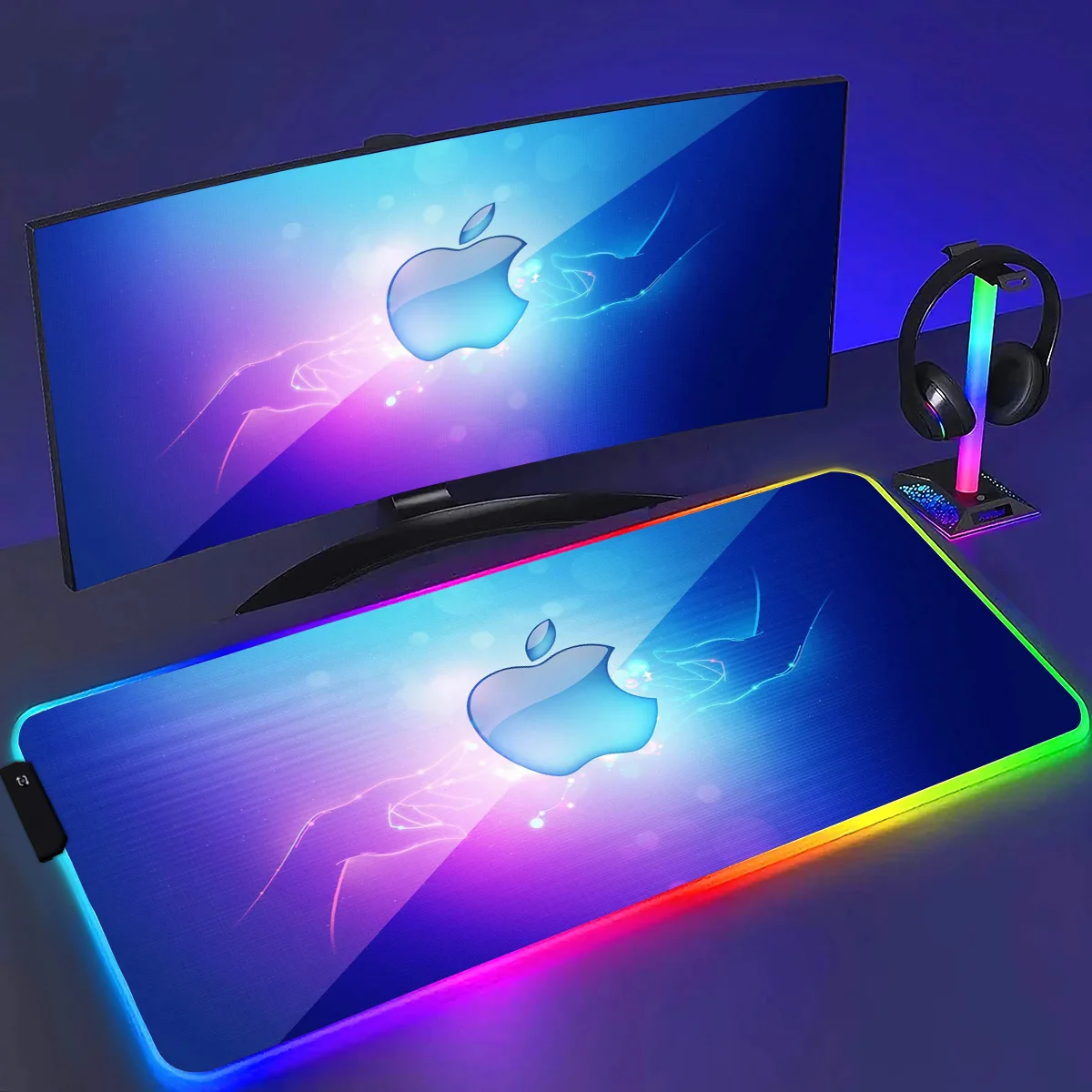 

RGB peripherals Fashion A-Apples Mouse Pad Anime Game Mause Pads LED Home Computer Desk Mats Carpet bedroom Gamer Office Laptop