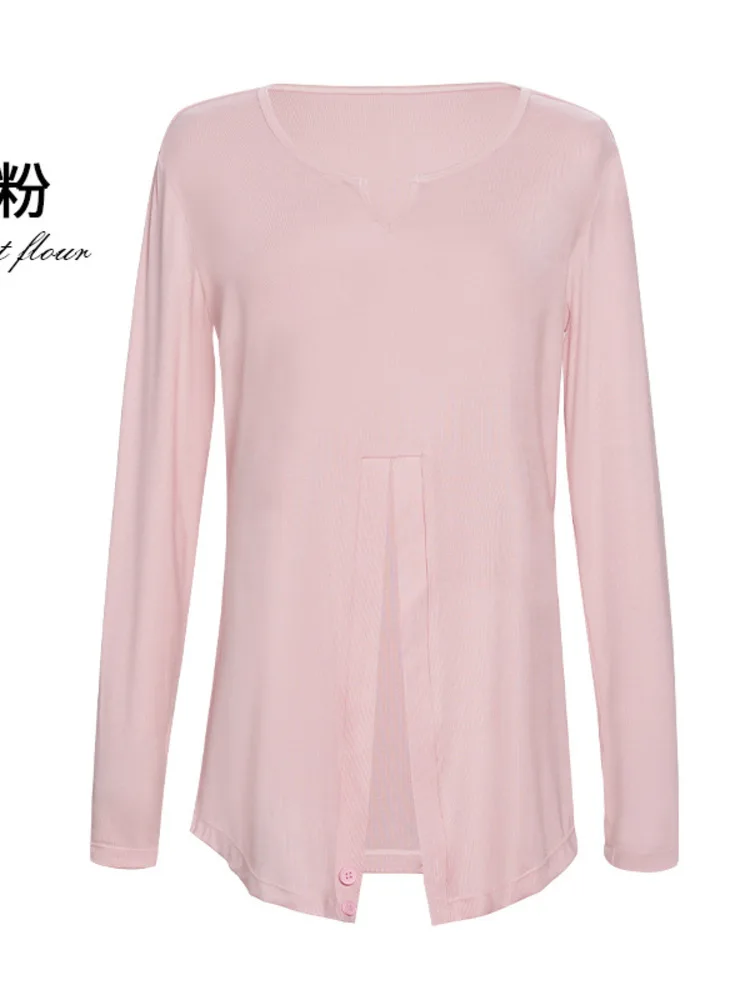 طقم بلوزة فضفاضة بأكمام طويلة ورقبة على شكل حرف V بلون سادة وسراويل واسعة الساق للنساء، ممارسة رقص الباليه أو ملابس المسرح