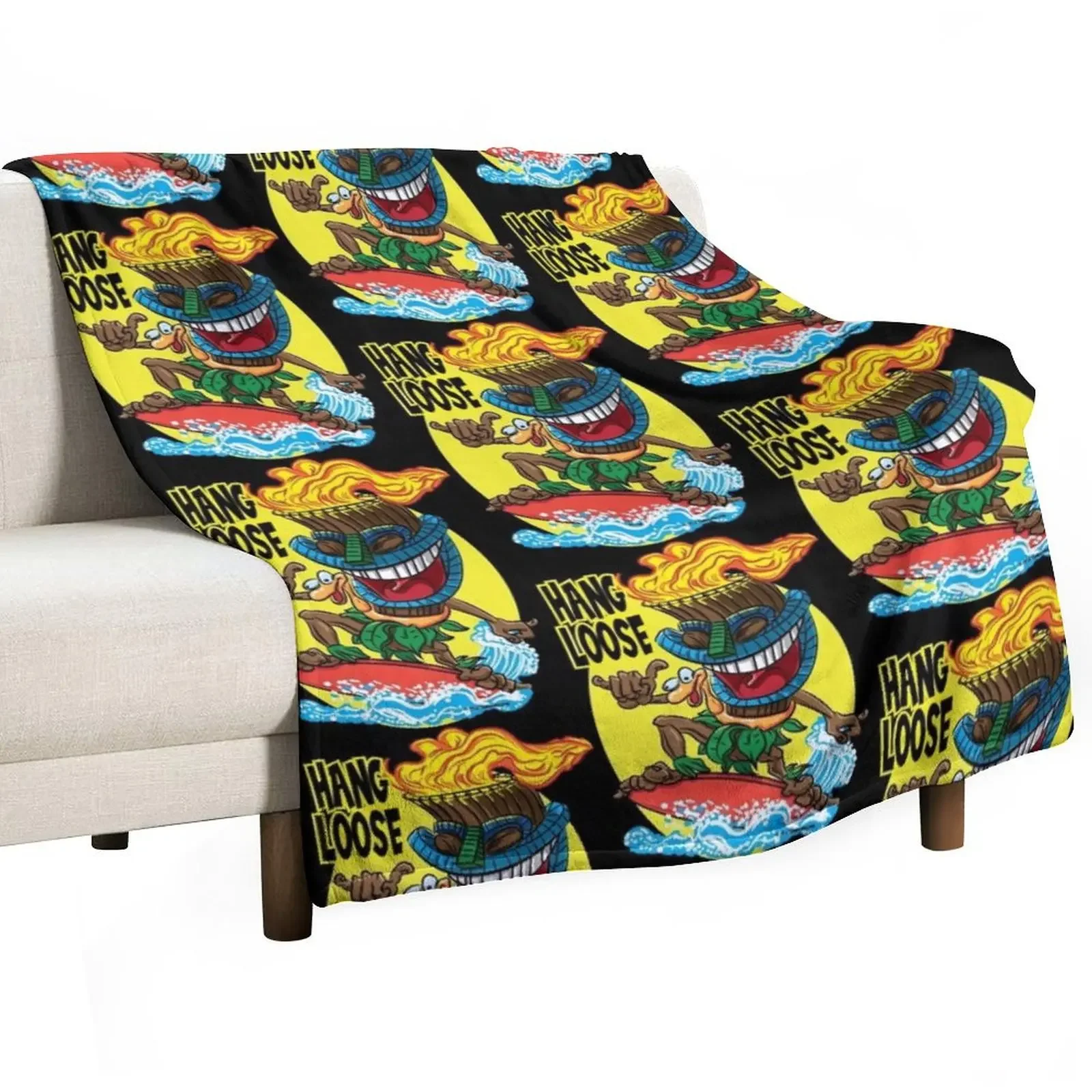 

Hang Loose Tiki Surfer Throw Blanket Blankets For Bed heavy to sleep Single Multi-Purpose Blankets