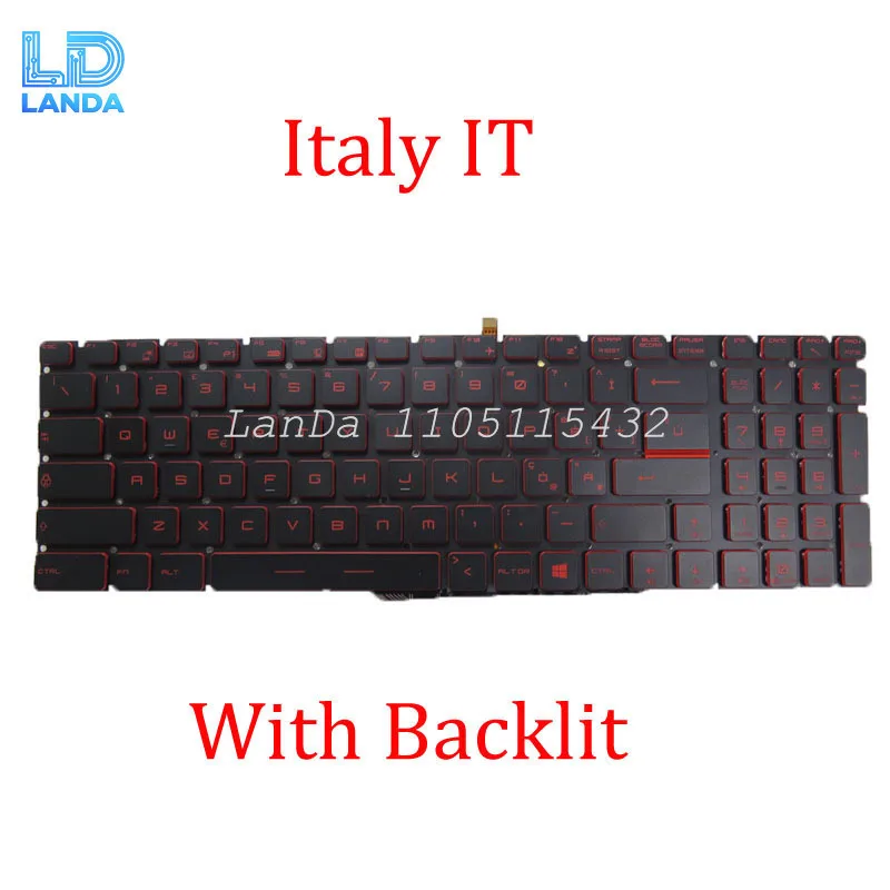 Red Backlit US IT AR TR BG CS HB FS Keyboard Red Word For MSI GT73VR 6RE Titan 6RF Titan Pro SLI 7RE Titan SLI 7RF Pro
