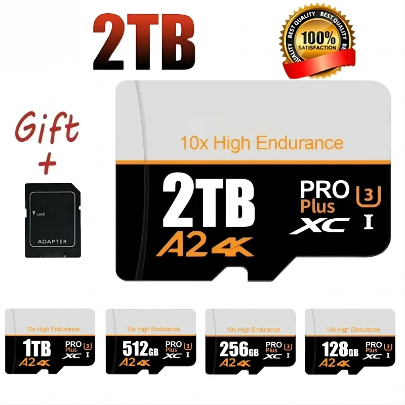 2026 Hot Sale Memory Card 2TB 512GB A2 High Capacity 4K Micro SD Card Multiple Sizes For Car Computer Monitoring Phone Camera