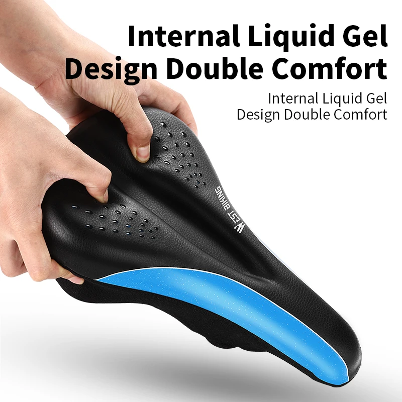 WEST BIKING Bicycle Saddle Cover PU Leather Rainproof GEL Foam Shock-absorbing MTB Road Bike Cycling Seat Cushion Cover Accessor image 3