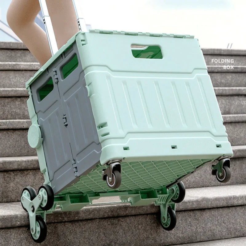 

Folding grocery cart household portable express trolley labor-saving hand-pulled cargo trailer foldi