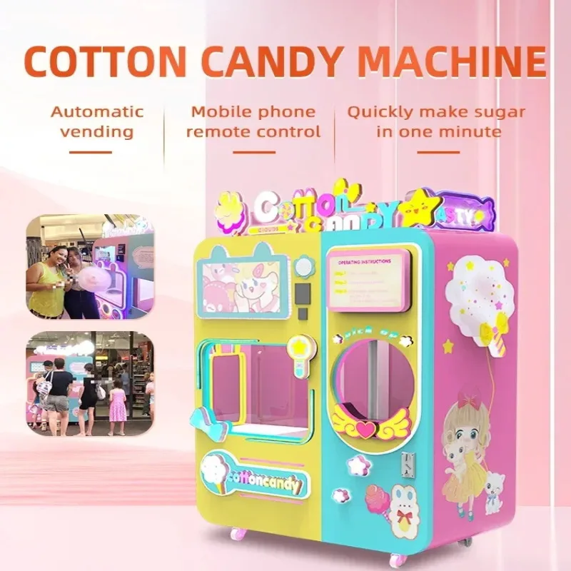 New Customized Innovative Robot Cotton Maker Candy Floss Machine – Hands-free Vending Experience With Fas